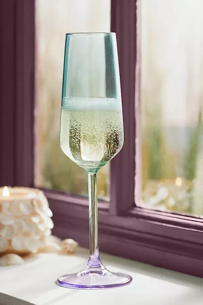 Anthropologie Alba Flute Glasses, Set Of 4 In Green