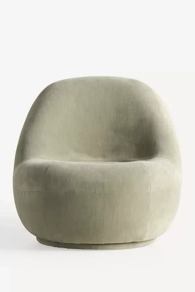 Anthropologie Alessio Chrome Slipper Accent Chair In Neutral