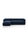 Anthropologie Alexander 105" Velvet Channeled 2-piece L-shaped Sectional