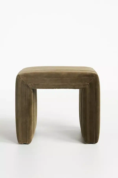 Anthropologie Alexander Tufted Ottoman In Green
