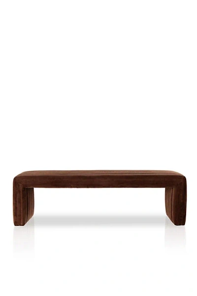 Anthropologie Alexander Velvet Bench In Brown