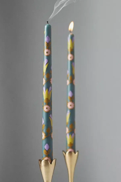 Anthropologie Alexandria Taper Candles, Set Of 2 In Multicolor