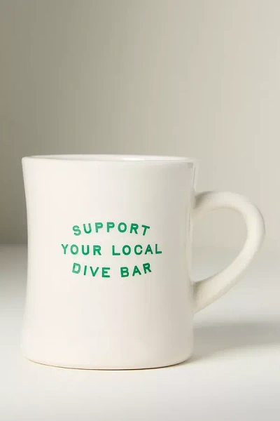 Anthropologie Alice & Wonder Support Your Local Stoneware Mug In White