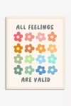 Anthropologie All Feelings Are Valid Wall Art In White