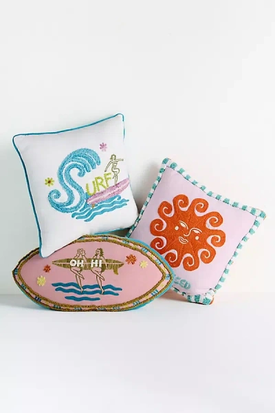 Anthropologie Allani Cotton Indoor/outdoor Hand-tufted Pillow In Multi