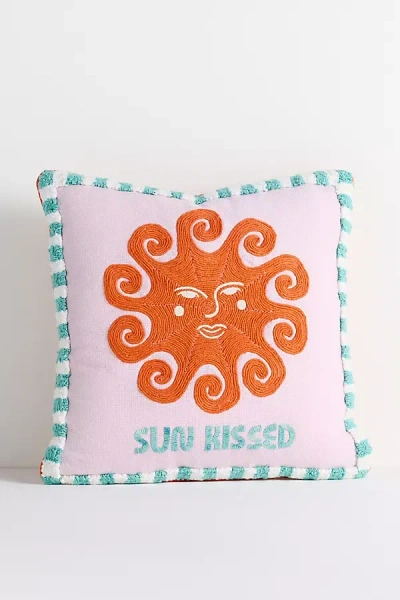 Anthropologie Allani Cotton Indoor/outdoor Hand-tufted Pillow In Multi