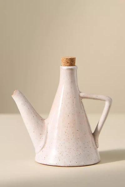 Anthropologie Allegra Stoneware Spout Olive Oil Cruet In Neutral