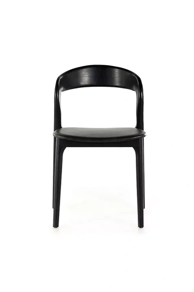 Anthropologie Amare Leather Dining Chair In Black