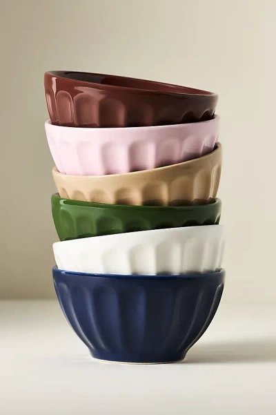Anthropologie Amelie Assorted Latte Cereal Bowls, Set Of 6