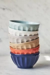 Anthropologie Amelie Assorted Latte Cereal Bowls, Set Of 6 In Multi