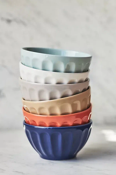 Anthropologie The Latte Stoneware Cereal Bowls, Assorted Set Of 6: Amelie Edition In Multi