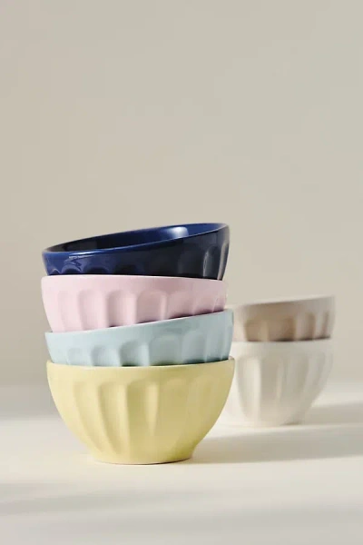 Anthropologie The Latte Stoneware Cereal Bowls, Assorted Set Of 6: Amelie Edition In Multi