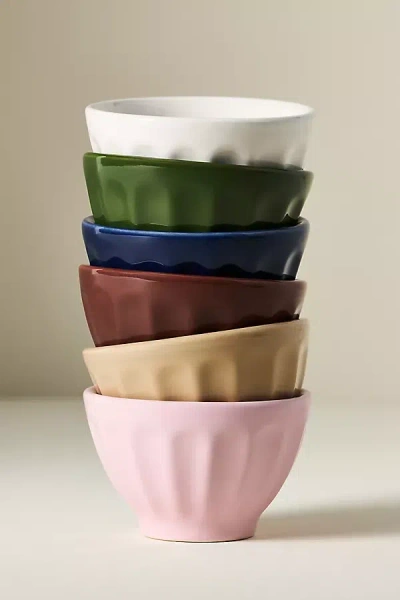 Anthropologie Amelie Assorted Latte Mini Bowls, Set Of 6
