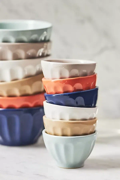 Anthropologie The Latte Stoneware Nut Bowls, Assorted Set Of 6: Amelie Edition In Multi