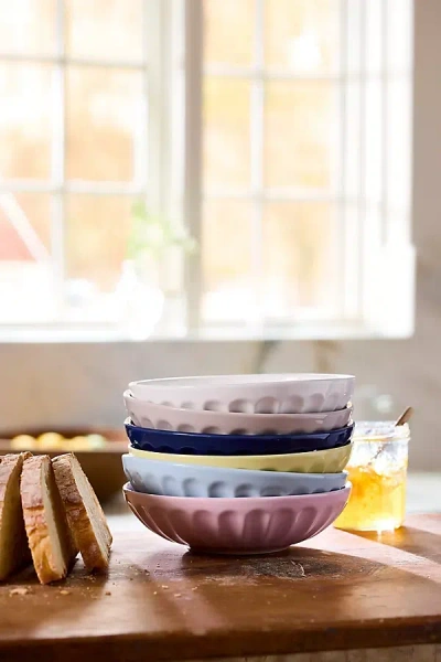 Anthropologie The Latte Stoneware Pasta Bowls, Assorted Set Of 6: Amelie Edition In Multi