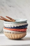 Anthropologie Amelie Assorted Latte Pasta Bowls, Set Of 6 In Multi