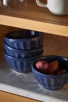 Anthropologie The Latte Stoneware Cereal Bowls, Set Of 4: Amelie Edition In Blue