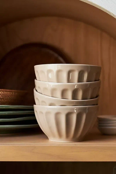 Anthropologie Amelie Latte Cereal Bowls, Set Of 4 In Neutral