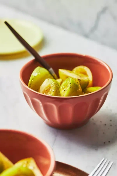 Anthropologie Amelie Latte Portuguese Stoneware Cereal Bowls, Set Of 4