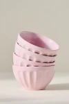 Anthropologie The Latte Stoneware Cereal Bowls, Set Of 4: Amelie Edition In Pink