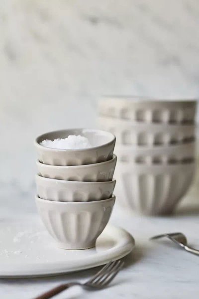 Anthropologie The Latte Stoneware Nut Bowls, Set Of 4: Amelie Edition In Gray