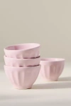 Anthropologie The Latte Stoneware Nut Bowls, Set Of 4: Amelie Edition In Pink