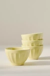 Anthropologie The Latte Stoneware Cereal Bowls, Set Of 4: Amelie Edition In White