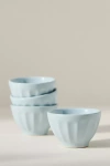 Anthropologie The Latte Stoneware Nut Bowls, Set Of 4: Amelie Edition In Blue