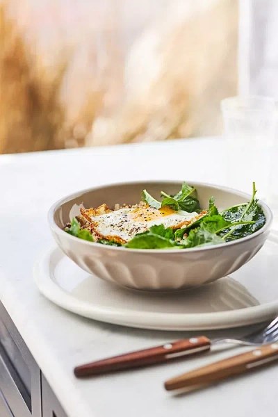Anthropologie The Latte Stoneware Pasta Bowls, Set Of 4: Amelie Edition