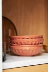 Anthropologie Amelie Latte Portuguese Stoneware Pasta Bowls, Set Of 4 In Red
