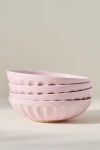 Anthropologie The Latte Stoneware Pasta Bowls, Set Of 4: Amelie Edition In Pink