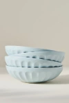 Anthropologie Amelie Latte Pasta Bowls, Set Of 4 In Blue