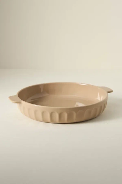 Anthropologie Amelie Latte Portuguese Stoneware Pie Dish
