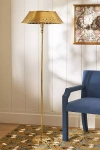 Anthropologie Amilia Enameled Brass Perforated Floor Lamp In Gold