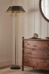 Anthropologie Amilia Enameled Brass Perforated Floor Lamp In Black
