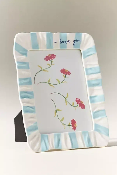 Anthropologie Amma Ruffle Frame In Blue