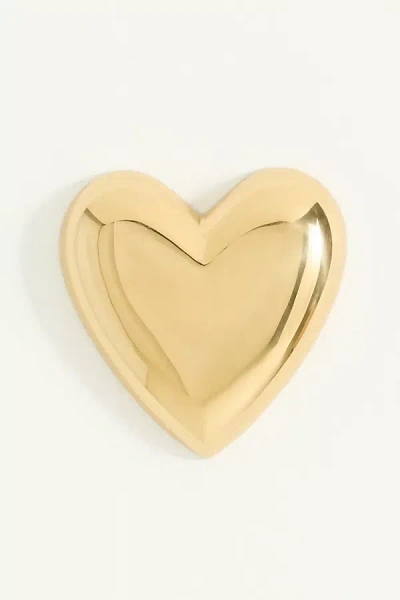 Anthropologie Amor Heart Metal Gallery Wall Charm In Gold