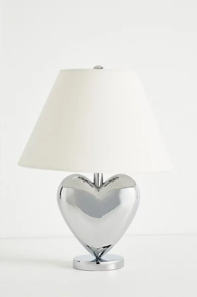 Anthropologie Amor Metallic Heart Table Lamp