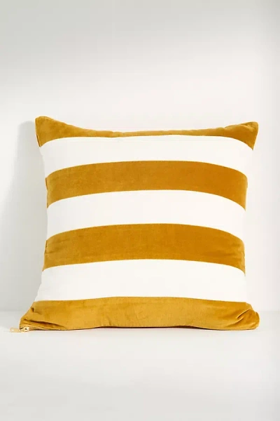 Anthropologie Andie Striped Cotton Velvet Pillow