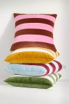 Anthropologie Andie Striped Cotton Velvet Pillow In Multi