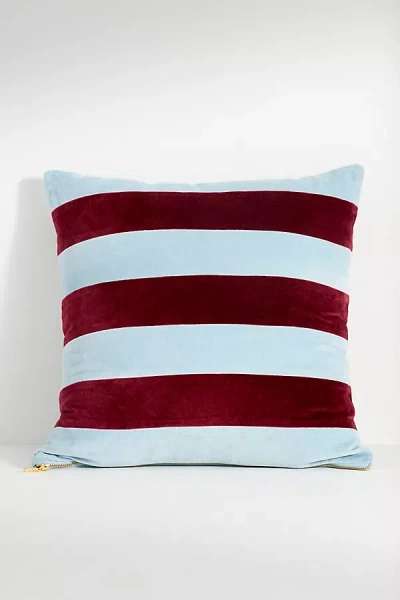 Anthropologie Andie Striped Cotton Velvet Pillow In Multi