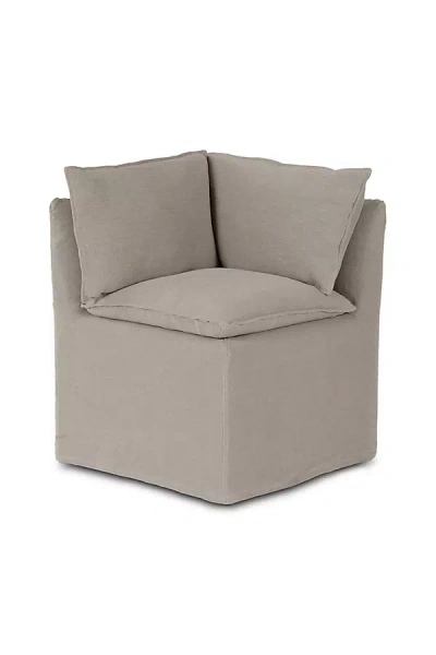 Anthropologie Andre Modular Linen Slipcover Dining Banquette Corner Piece In Neutral