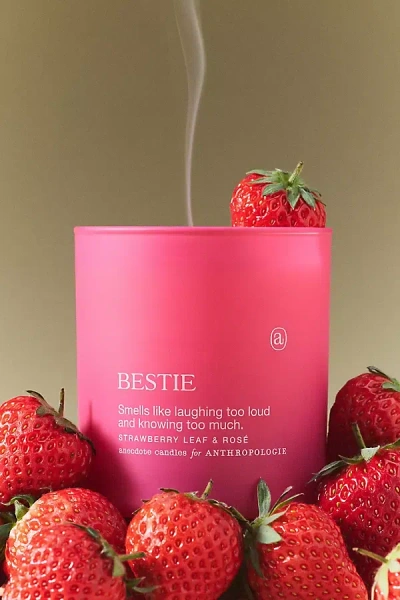 Anthropologie Anecdote Fruity Bestie Glass Candle In Pink
