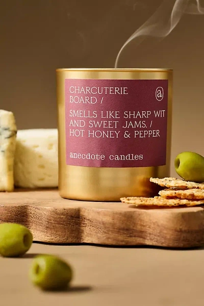 Anthropologie Anecdote Gourmand Charcuterie Board Glass Candle In Gold