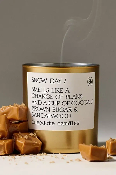 Anthropologie Anecdote Gourmand Snow Day Boxed Glass Candle In Gold