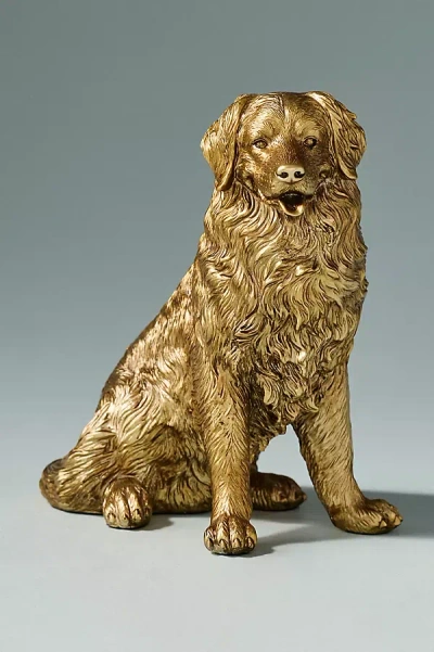 Anthropologie Animal Icon Decorative Object: Dog Edition In Gold