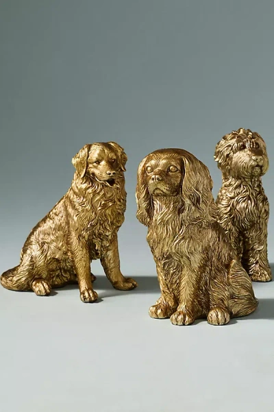 Anthropologie Animal Icon Decorative Object: Dog Edition In Gold