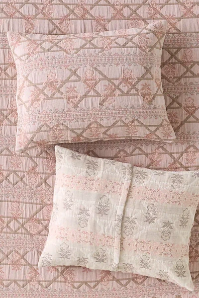 Anthropologie Anja Cotton Floral Pillowcases, Set Of 2 In Multi
