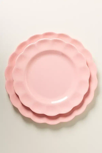 Anthropologie Annette Melamine Dessert Plates, Set Of 4 In Pink