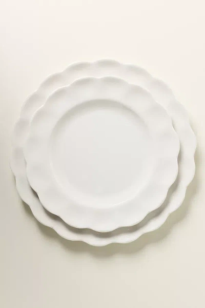 Anthropologie Annette Melamine Dessert Plates, Set Of 4 In White
